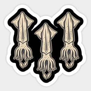 Squid Vintage Funny & humor Squids Cute & Cool Art Design Lovers Sticker